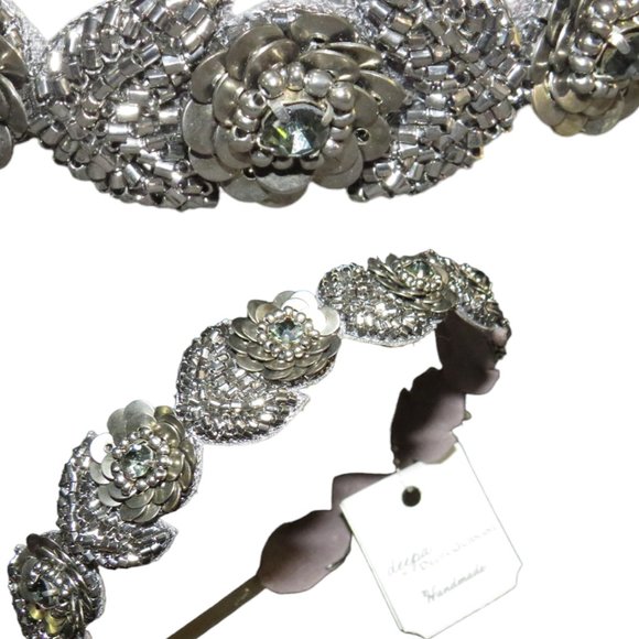 Deepa Gurnani Accessories - Deepa Gurnani Handmade Embellished Beaded CZ Headband